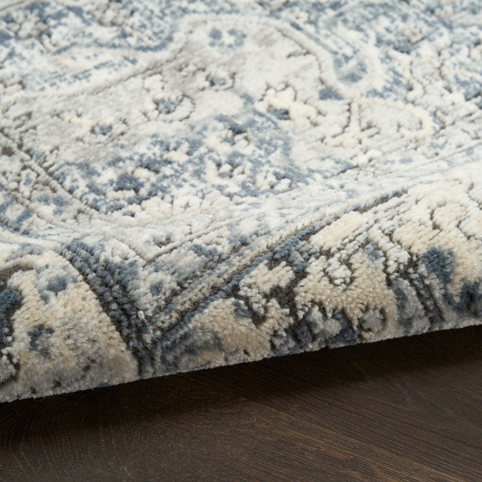 Nourison Quarry 3'9" x 5'9" Ivory Navy Vintage Indoor Rug
