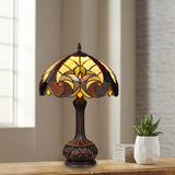 Liaison Tiffany-Style 1-Light Victorian Table Lamp 12" Shade