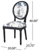 GDF Studio Babbs Traditional Fabric Dining Chairs, Set of 2, Floral Print/Black