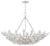 Tulip 9 Light 40" Chandelier, Clear K9 Crystal, Silver