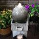 Sunnydaze Modern Vogue Outdoor Water Fountain 35" Garden Water Feature With LED