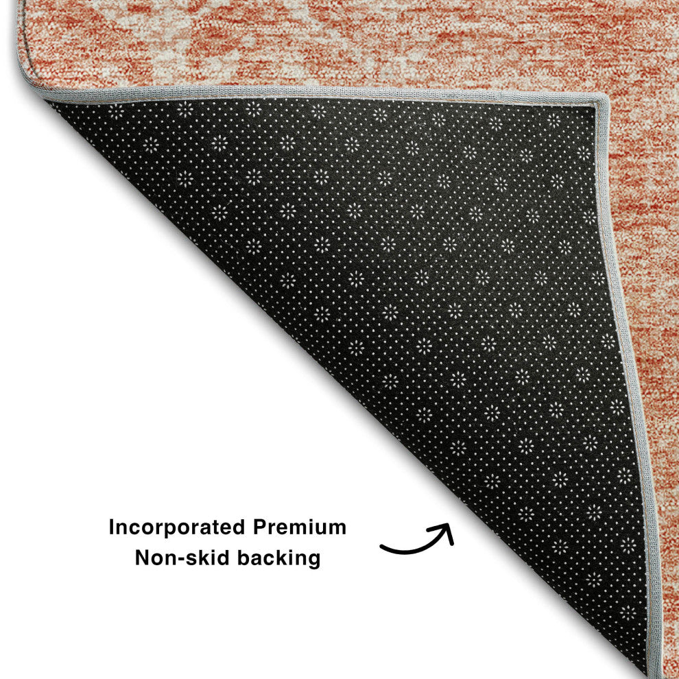 Premium Machine Washable Mayfield AMF694 Coral 8' x 10' Rug