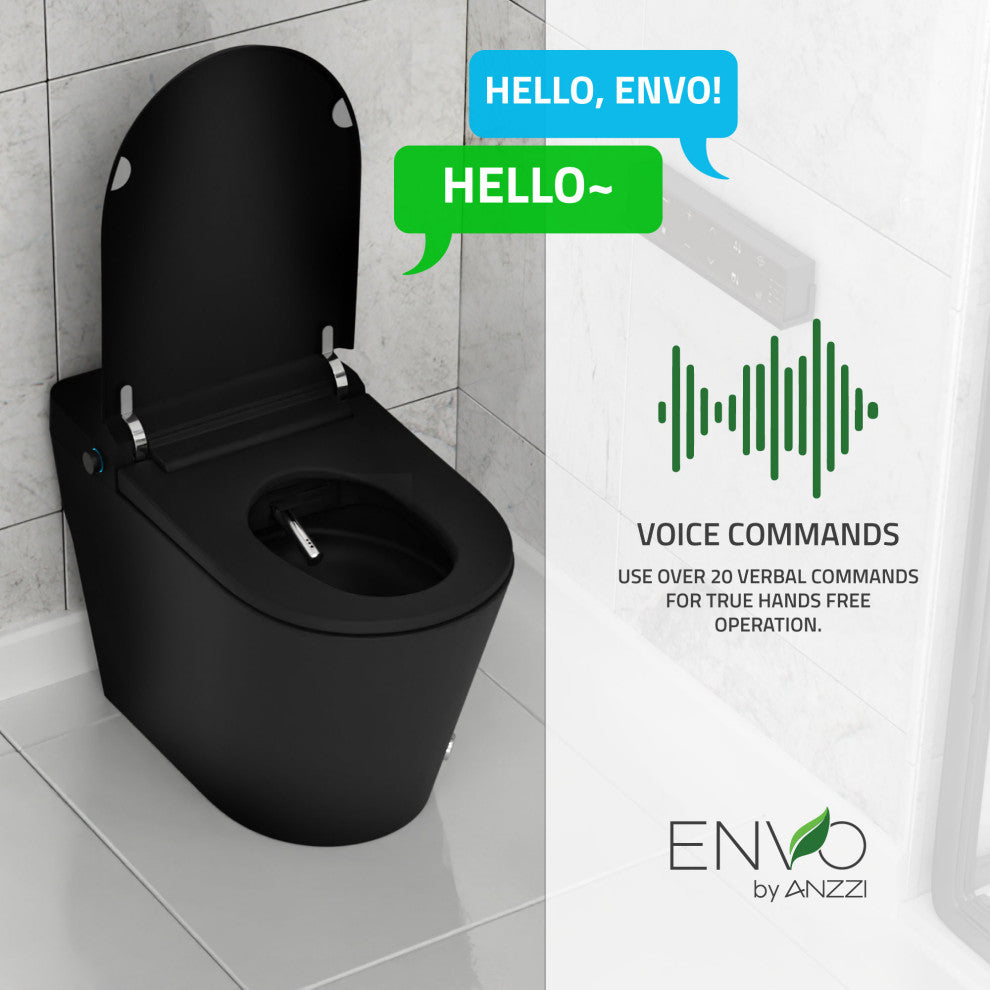 ENVO Echo Wifi Elongated Smart Toilet Bidet, Matte Black