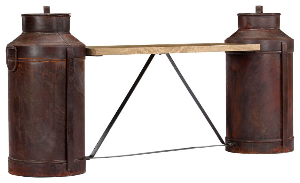 Vidaxl Milk Bottle Bench 59.1"x13"x25.2" Solid Mango Wood