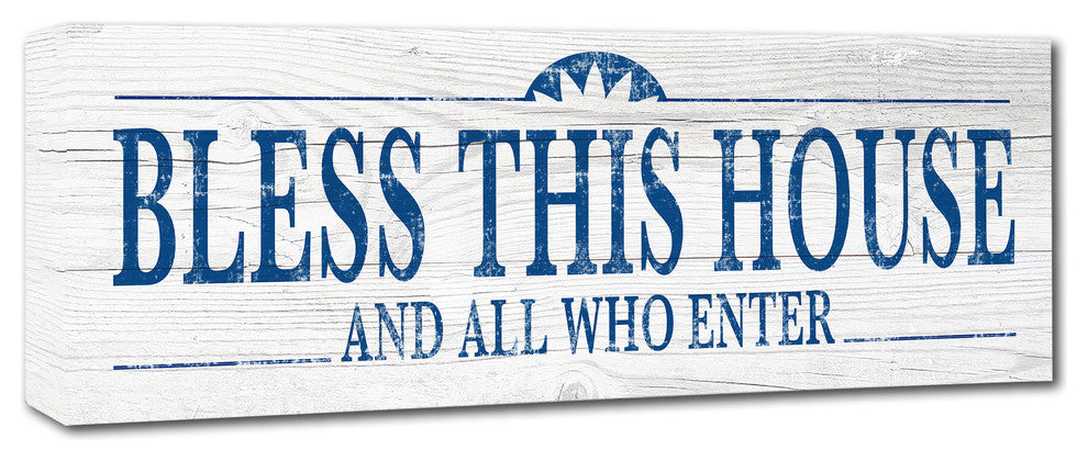 ALI Chris 'Bless This House' Canvas Art, 32x10