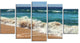 "Atlantic Beach With Foaming Waves" Seascape Art Canvas, 5 Panels, 60"x32"
