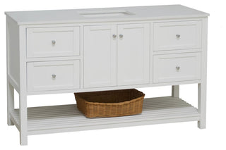 Lakeshore 60" Single Bathroom Vanity, White, Engineered White