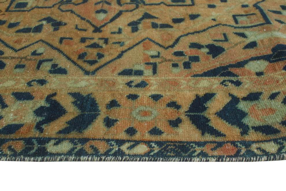 Vintage Distressed Aldys Rust/Navy Runner, 5'1x9'11