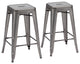 Marius Counter Stool, Set of 2 Gunmetal
