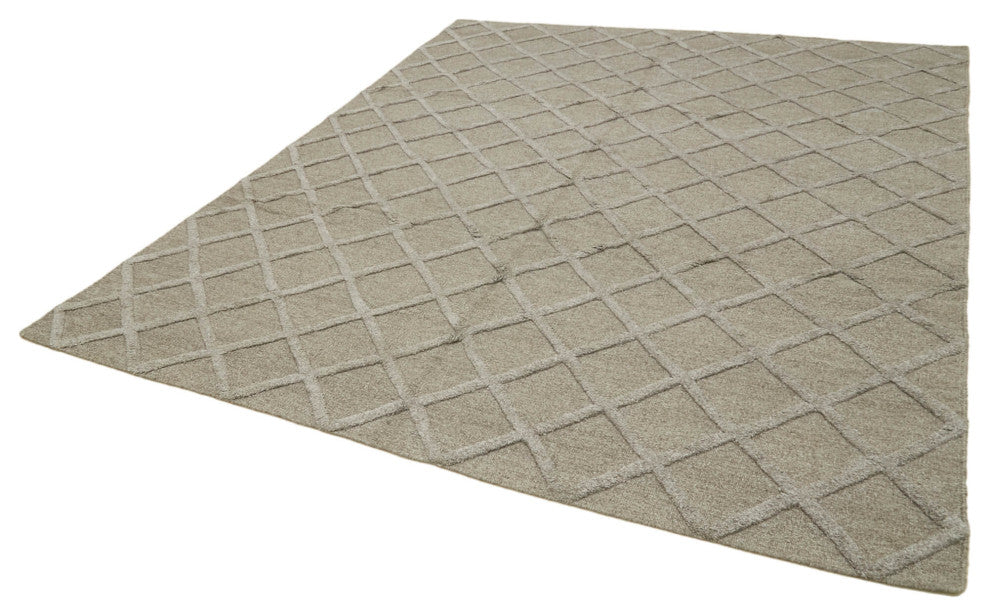 Rug N Carpet - Handwoven Modern Design 8' 1'' x 10' 0'' Wool Flatweave Kilim Rug
