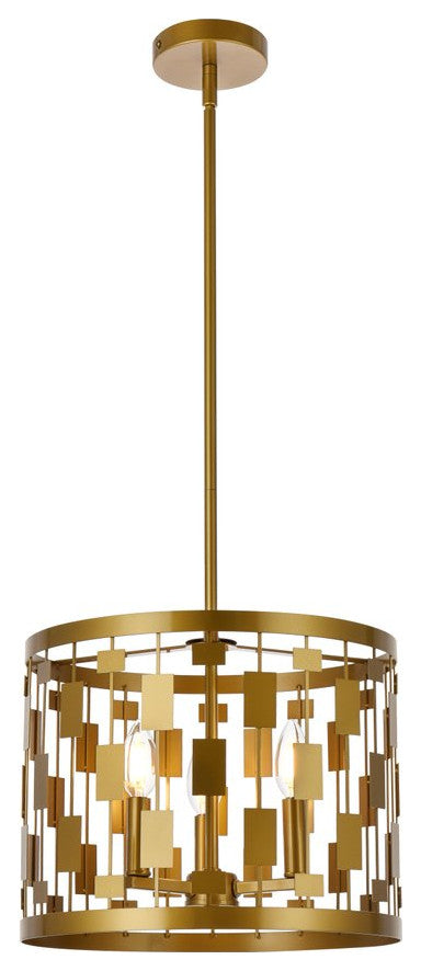 Louie 3-Light Pendant, Brass