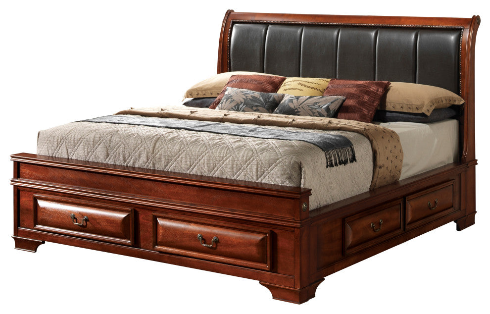 Blair Storage Bed, Cherry, Queen