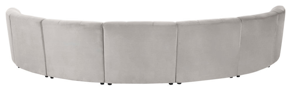 Limitless Velvet Upholstered 7-Piece Modular Sectional, Cream