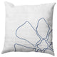 Petal Lines Decorative Throw Pillow, Blue/White, 20x20"