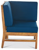 GDF Studio Judith Outdoor 9 Seater Sectional Sofa Set With Cushion, Teak/Blue