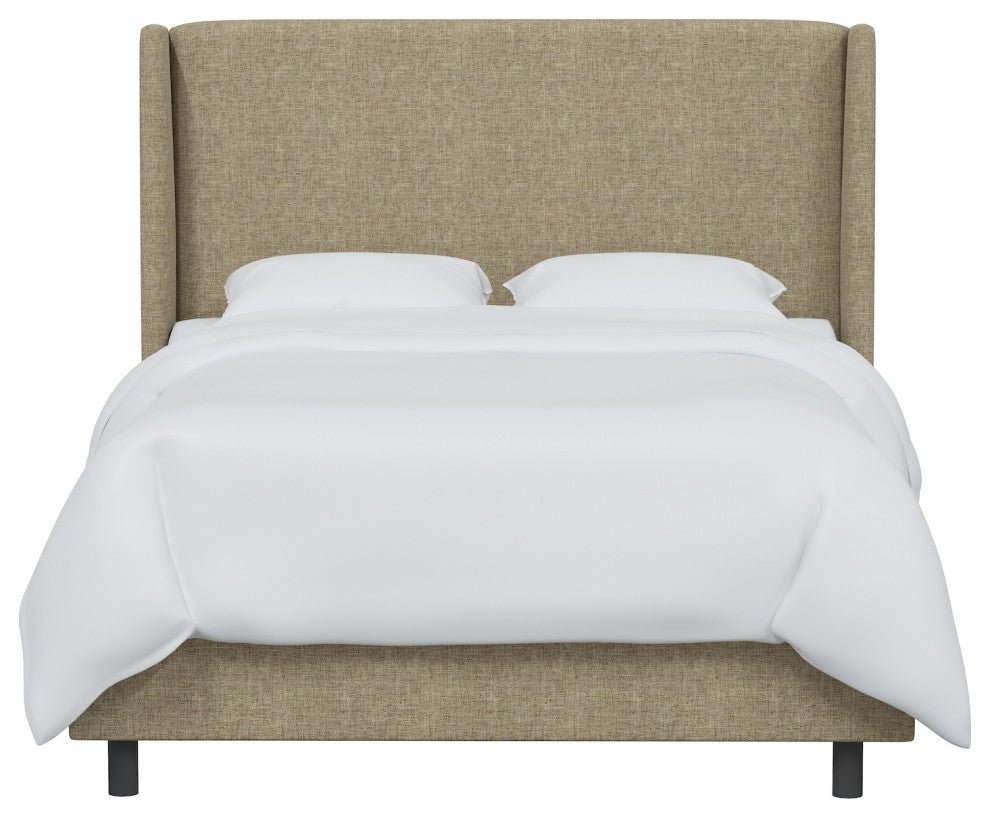 Maxwell King Square Wingback Bed, Zuma Linen