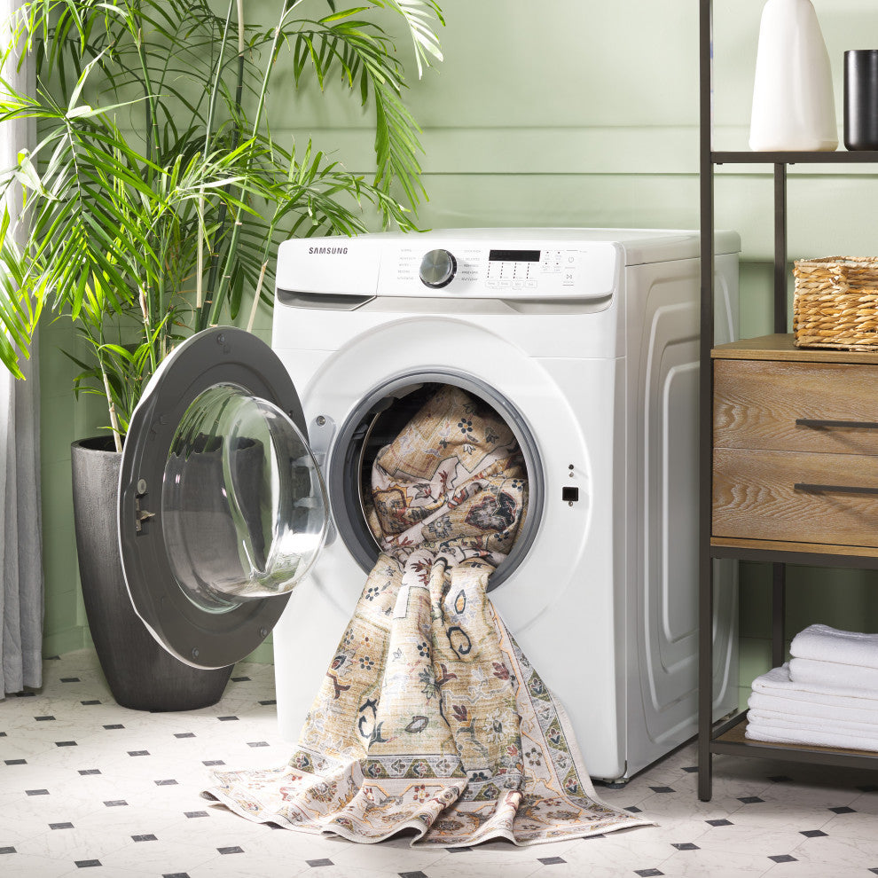 Safavieh Arizona Machine-Washable Collection ARZ126 Rug, Light Green/Beige, 9'x12'