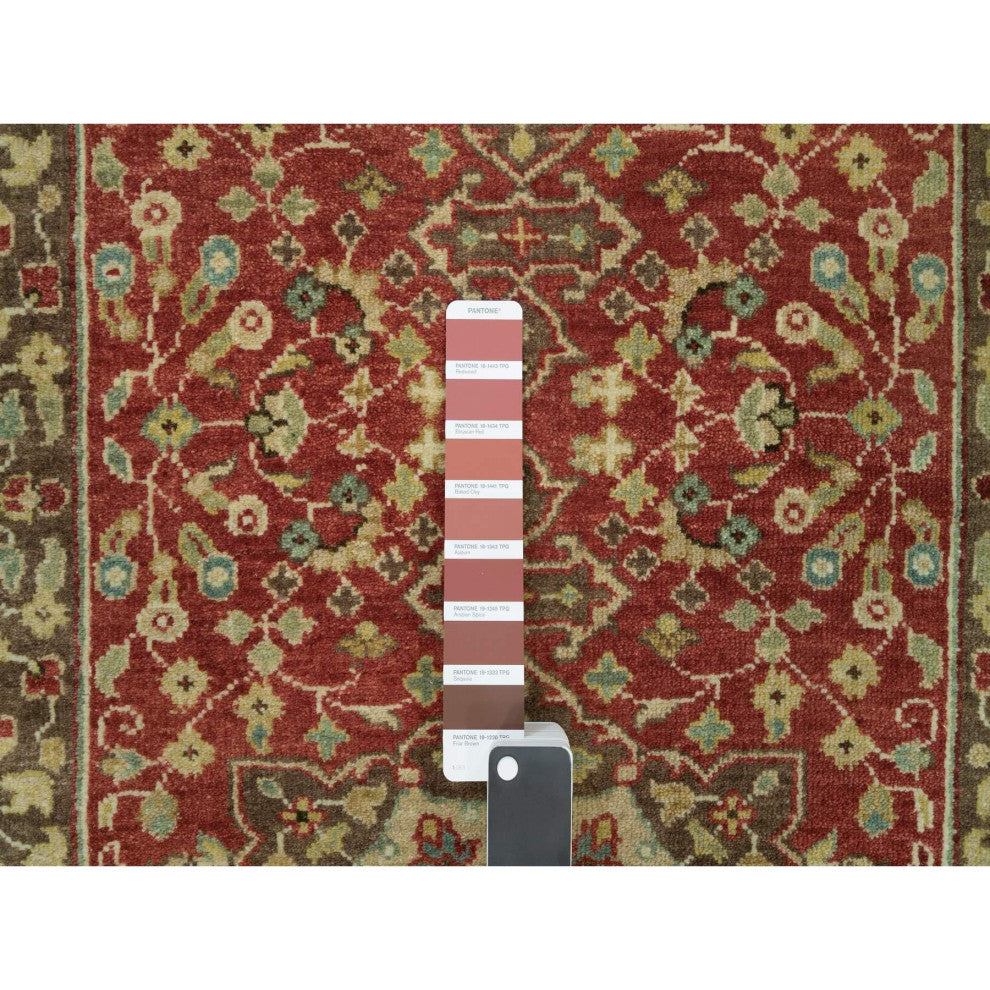 Cherry Red All Wool Haji Jalili Design Hand Knotted XL Runner Rug, 2'7"x22'