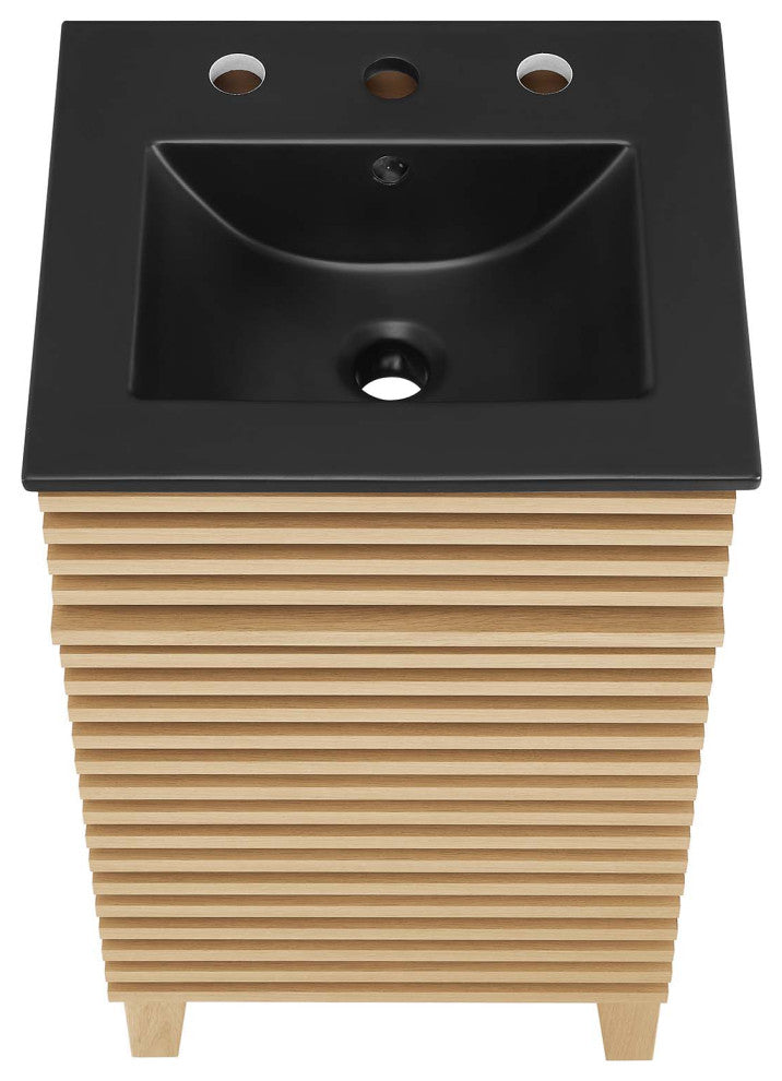 Render 18" Bathroom Vanity, Oak Black