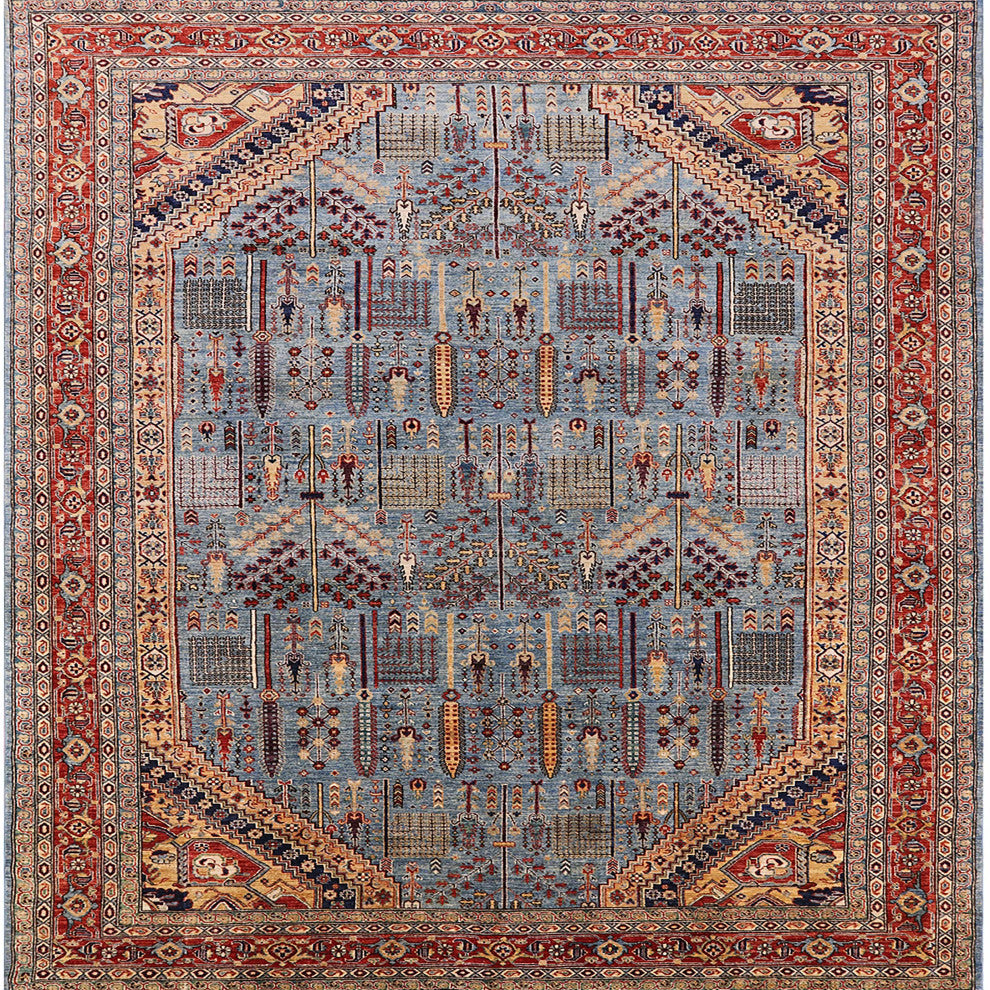 Ahgly Company Indoor Square Mid-Century Modern Area Rugs, 5' Square