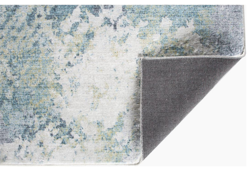 KAS Roxy 2806 Blue/Yellow Nebula Area Rug, 7'6"x10'