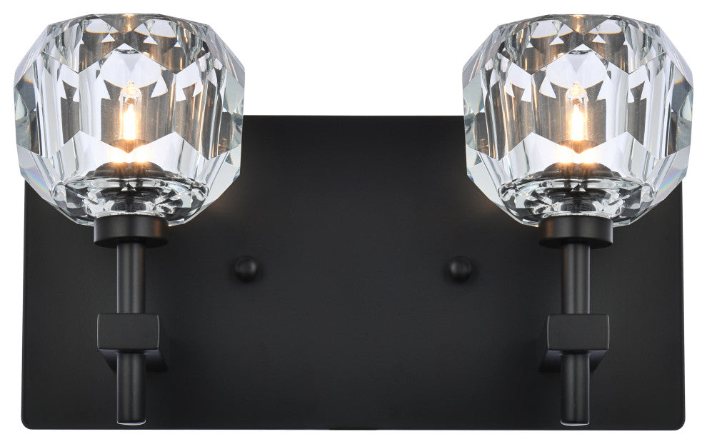 2 Light Wall Sconce, Black
