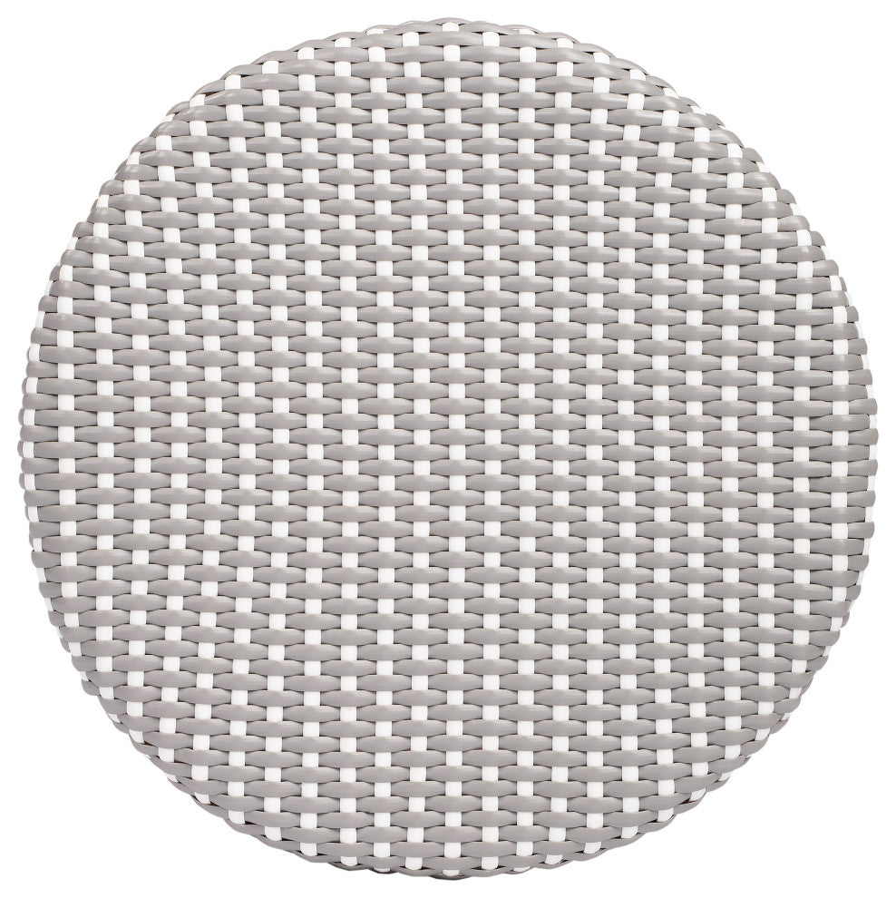 Tobias Gray and White Rattan Counter Stool
