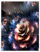 "Fractal Flower Orange and Blue" Digital Metal Wall Art, 3 Panels, 28"x36"