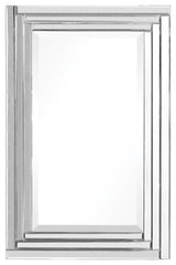 Uttermost Alanna Glass and MDF Wood Frameless Vanity Mirror in Gray