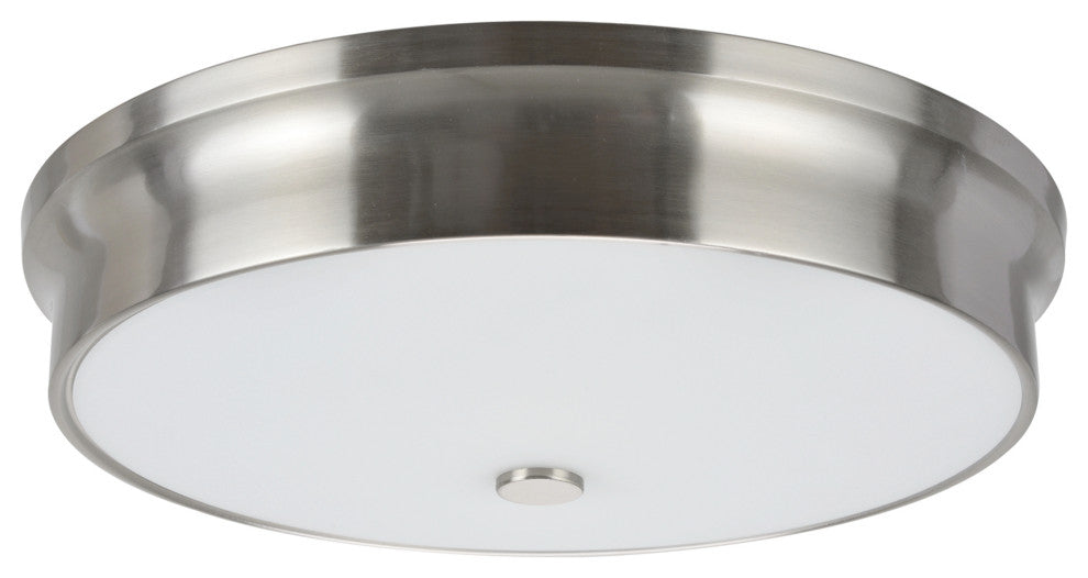 63005L-1 LED Large Flush Mount Ceiling Light Fixture, Satin Nickel 15" Diameter