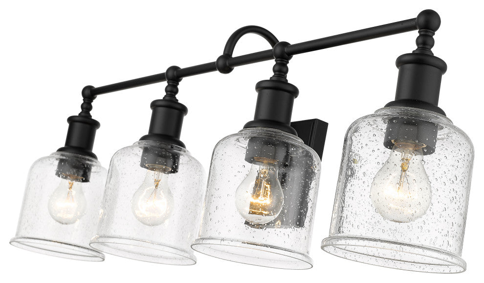 Zlite 734-4V-MB 4-Light Vanity, Clear Seedy