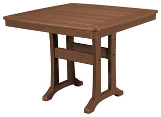 Polywood Nautical Trestle 37" Dining Table, Teak