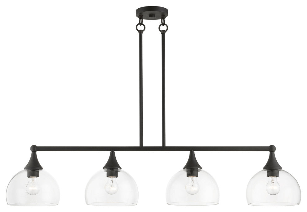 4 Light Bronze Large Linear Chandelier