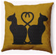 20" x 20" Conniving Cats Indoor/Outdoor Polyester Throw Pillow, Autumn Gold