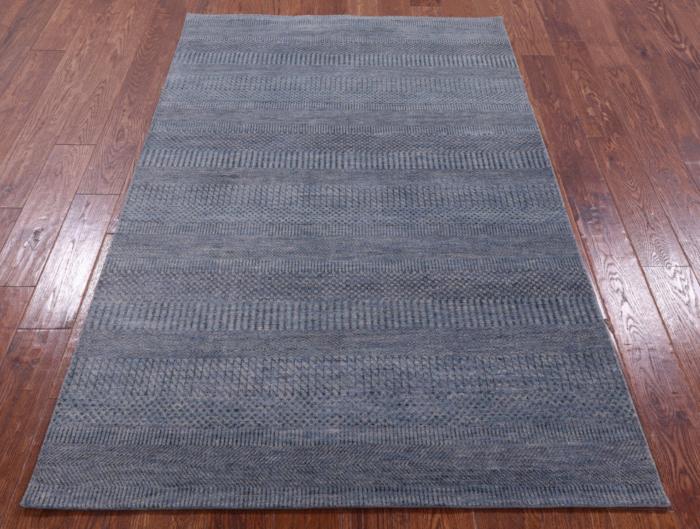 Savannah Grass Wool and Silk Hand Knotted Rug 4' 0" X 6' 4" Q11506