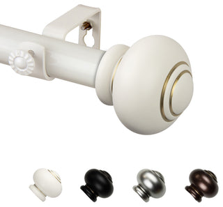 Bedpost 1" Curtain Rod, White, 66-120"