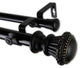 Royal 1" Double Curtain Rod, Black, Black, 28"-48"