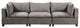 Lilola Home Madison Light Gray Fabric Sofa Loveseat Living Room Set