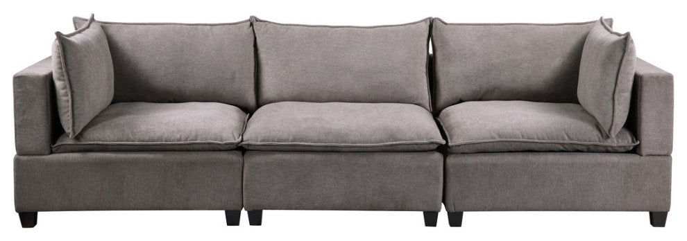Lilola Home Madison Light Gray Fabric Sofa Loveseat Living Room Set