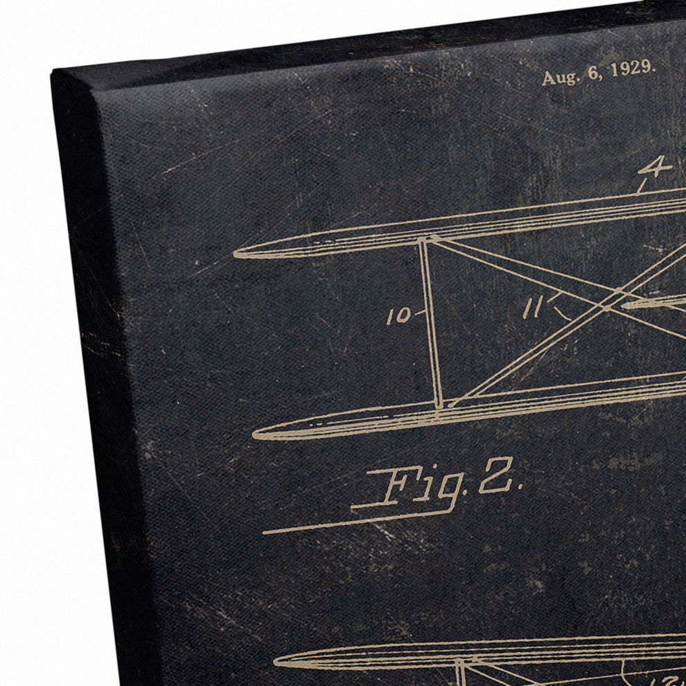 Vintage Airplane Patent Print on Canvas
