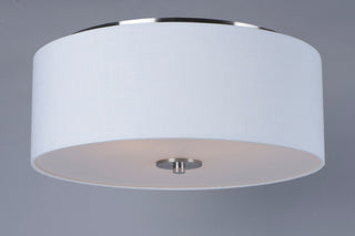 Maxim 10010 Bongo 18"W 3 Light Fabric Drum Ceiling Light - Satin Nickel