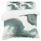 Gouache Green On Gray I Geometric Duvet Cover Set, Twin