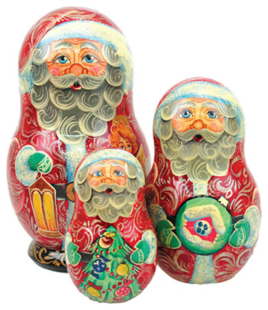 3N Santa-Lamplighter Nested Doll, Set