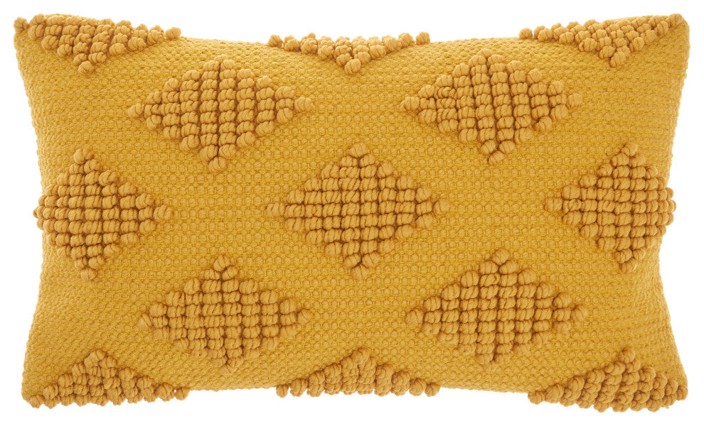 Mina Victory GC103 Throw Pillow, Yellow, 12"X20"