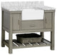 Charlotte 42" Bathroom Vanity, Weathered Gray, Carrara Marble