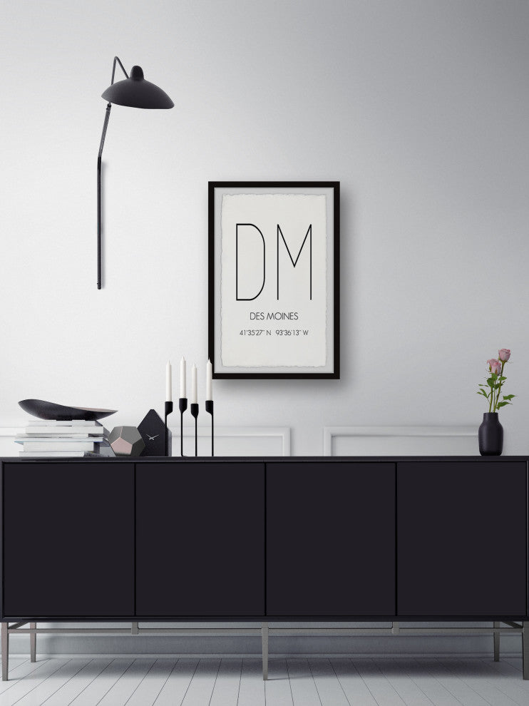 "DM Des Moines" Framed Painting Print, 8x12