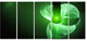 Green Flower Fractal Illustration, Abstract Canvas Art Print, 60"x28", 5 Panels