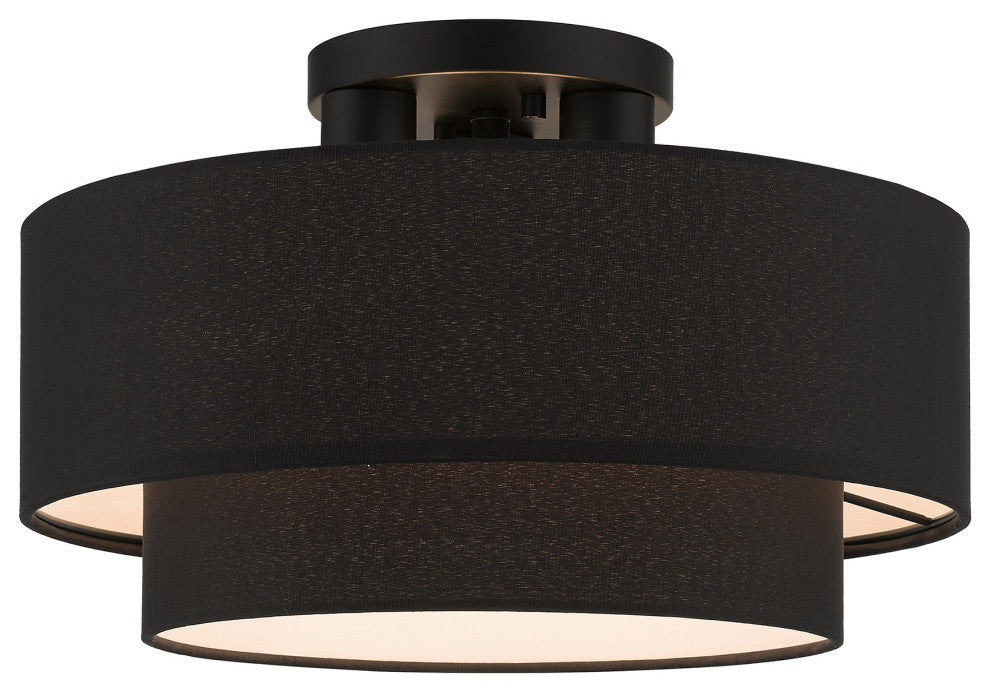 Bainbridge 3-Light Black Large Semi-Flush