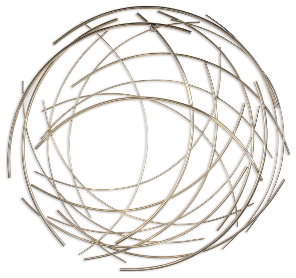 Denine Large Gold Abstract Round Wall Art