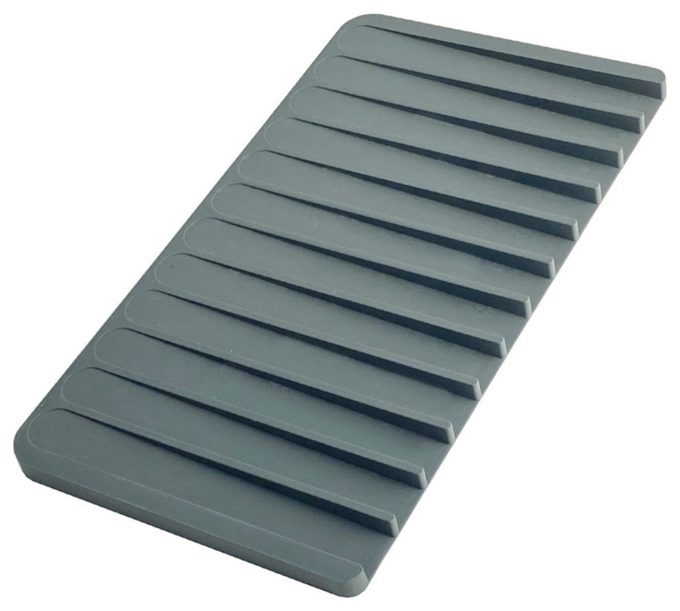 STYLISH Silicone Drying Mat and Trivet, Dark Gray